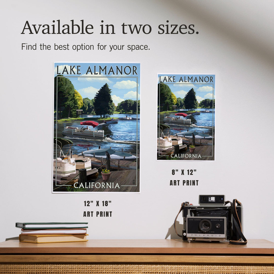 Lake Almanor, California, Pontoon Boats, Art & Giclee Prints Art Lantern Press 