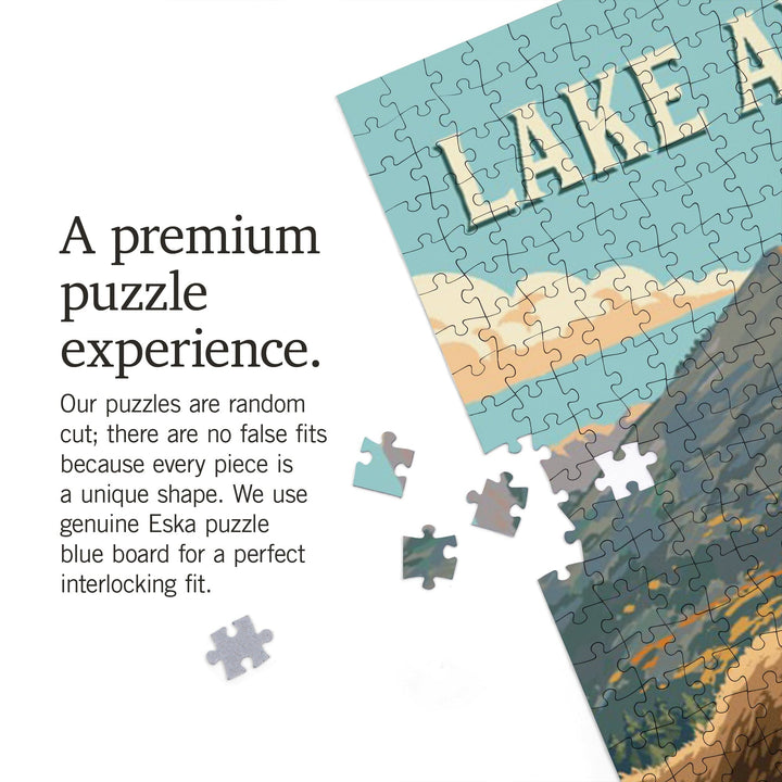 Lake Arrowhead, California, Bear, Painterly, Jigsaw Puzzle Puzzle Lantern Press 