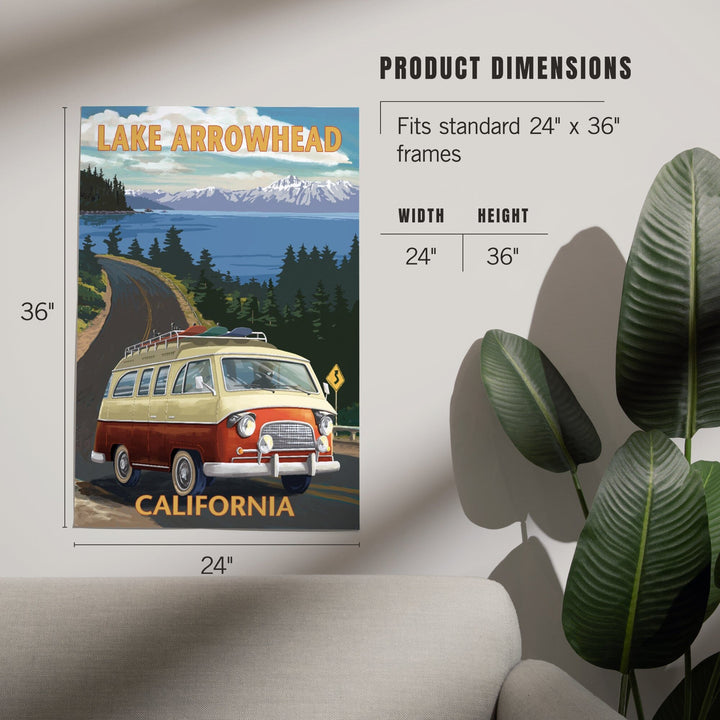 Lake Arrowhead, California, Camper Van, Art & Giclee Prints Art Lantern Press 