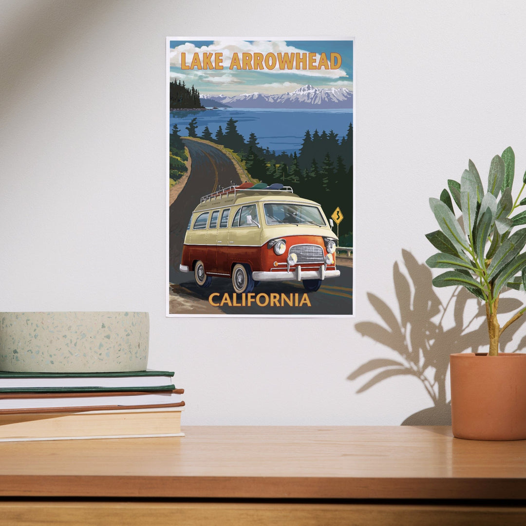 Lake Arrowhead, California, Camper Van, Art & Giclee Prints Art Lantern Press 