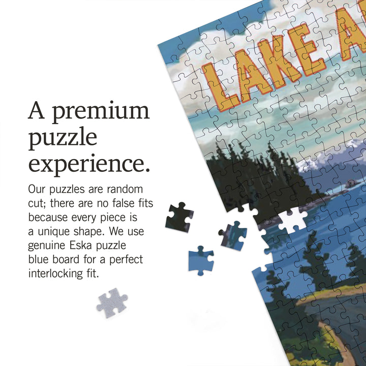 Lake Arrowhead, California, Camper Van, Jigsaw Puzzle Puzzle Lantern Press 
