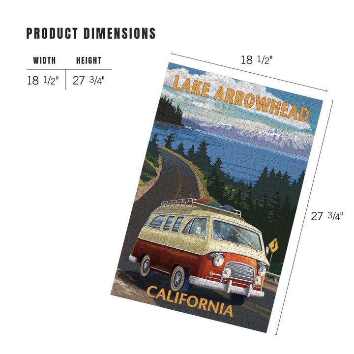Lake Arrowhead, California, Camper Van, Jigsaw Puzzle Puzzle Lantern Press 