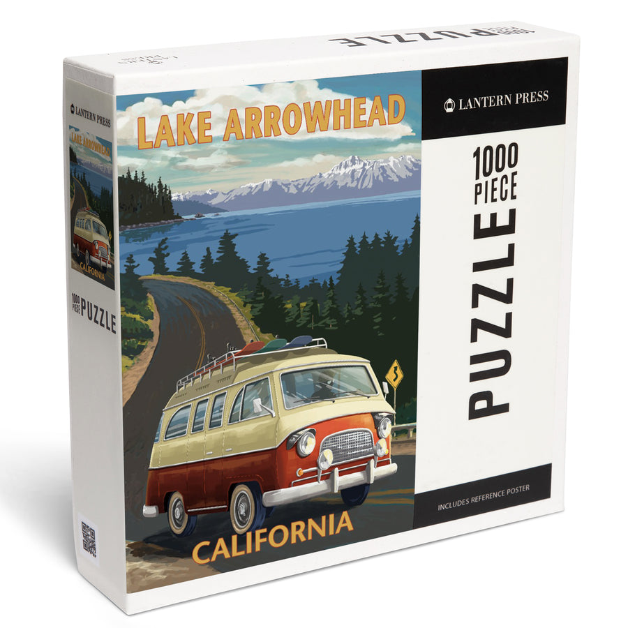 Lake Arrowhead, California, Camper Van, Jigsaw Puzzle Puzzle Lantern Press 