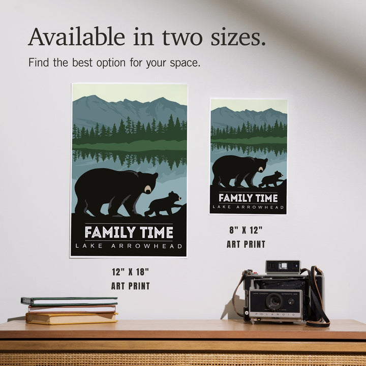 Lake Arrowhead, California, Family Time, Black Bear and Cub, Art & Giclee Prints - Lantern Press