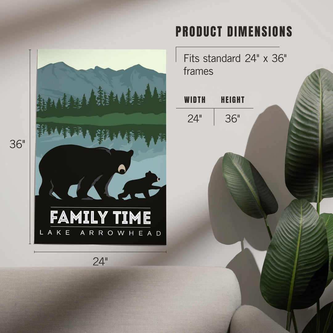 Lake Arrowhead, California, Family Time, Black Bear and Cub, Art & Giclee Prints - Lantern Press