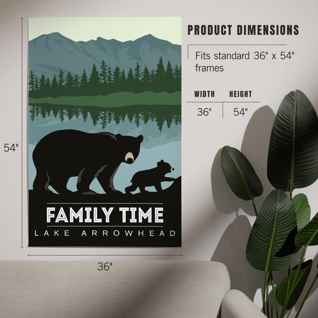 Lake Arrowhead, California, Family Time, Black Bear and Cub, Art & Giclee Prints Art Lantern Press 