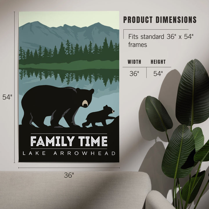 Lake Arrowhead, California, Family Time, Black Bear and Cub, Art & Giclee Prints - Lantern Press