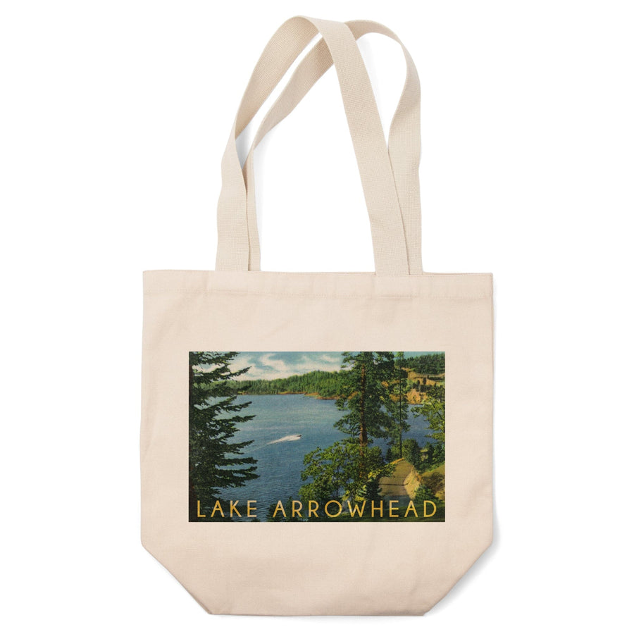 Lake Arrowhead, California, View towards the North Shore, Lantern Press Artwork, Tote Bag Totes Lantern Press 