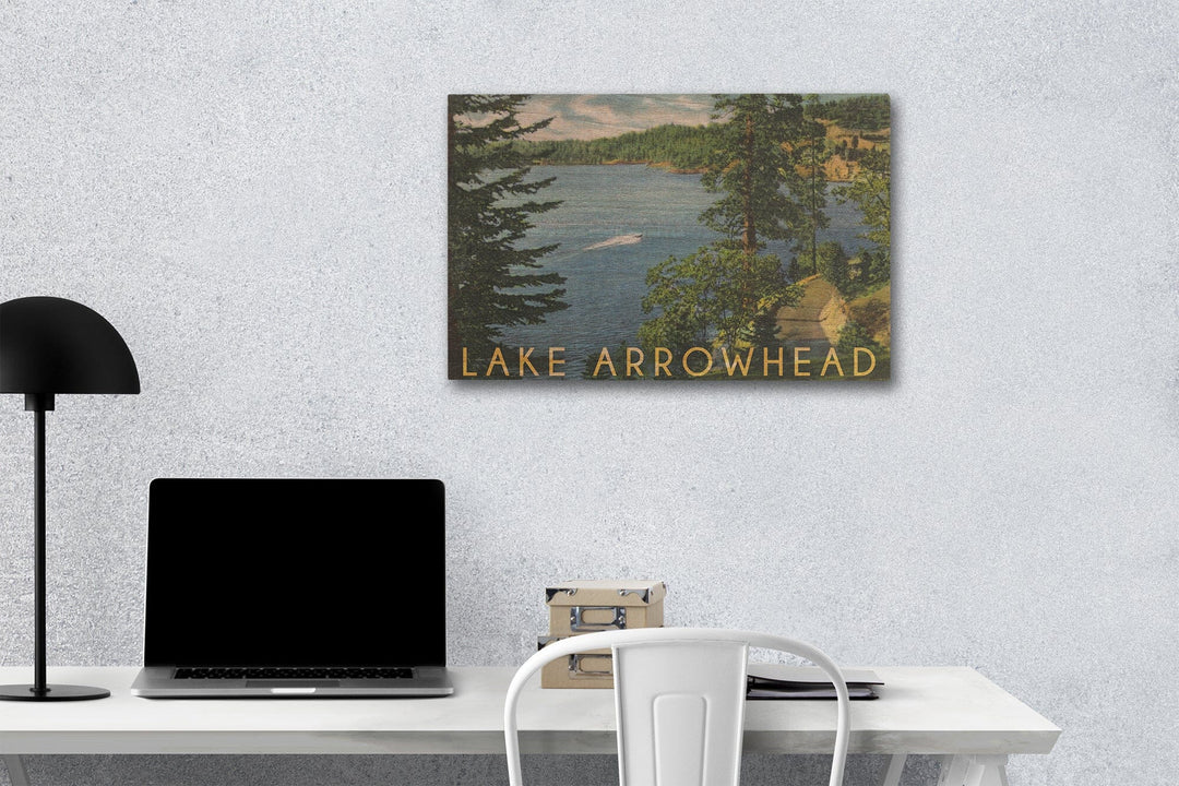 Lake Arrowhead, California, View towards the North Shore, Lantern Press Artwork, Wood Signs and Postcards Wood Lantern Press 12 x 18 Wood Gallery Print 