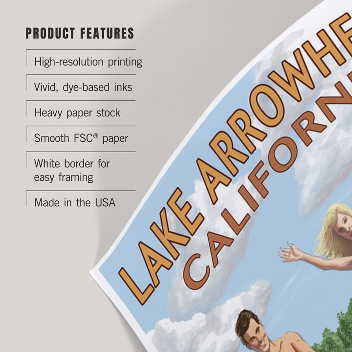 Lake Arrowhead, California, Water Skiing Scene, Art & Giclee Prints Art Lantern Press 