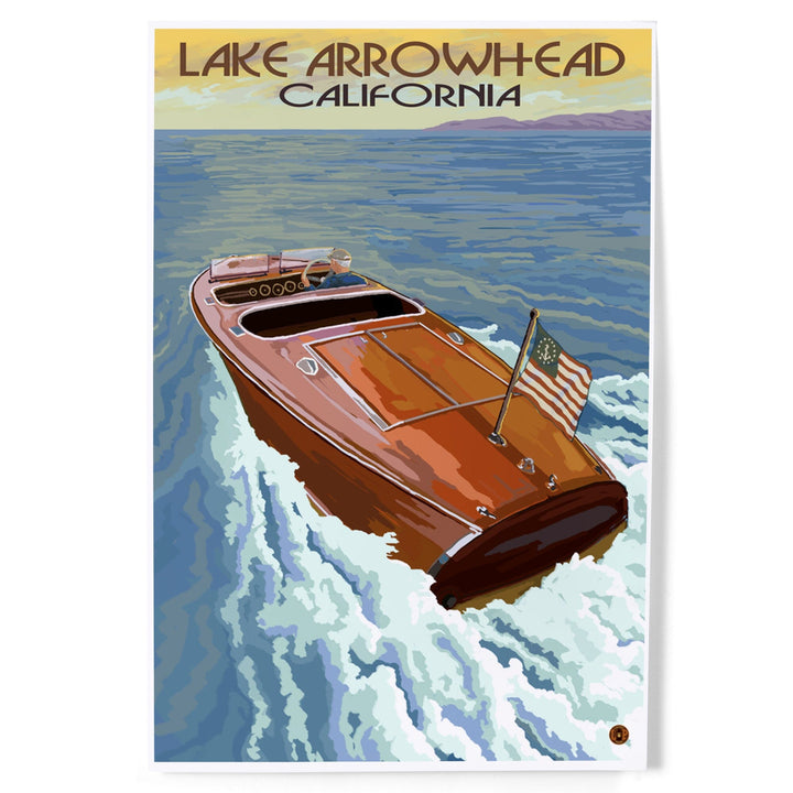 Lake Arrowhead, California, Wooden Boat, Art & Giclee Prints - Lantern Press