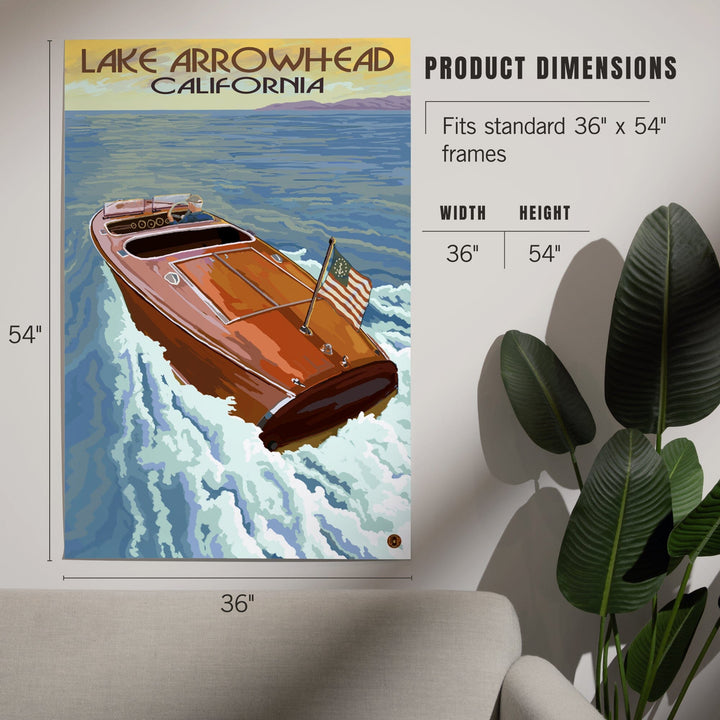 Lake Arrowhead, California, Wooden Boat, Art & Giclee Prints - Lantern Press