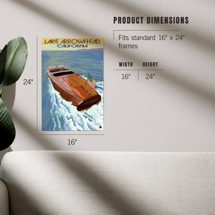 Lake Arrowhead, California, Wooden Boat, Art & Giclee Prints - Lantern Press