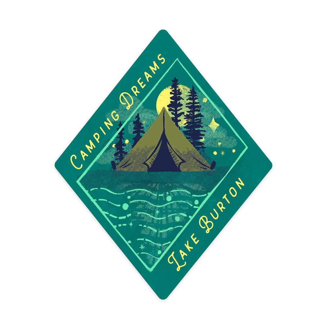 Lake Burton, Georgia, Lake Life Series, Camping Dreams, Contour, Vinyl Sticker - Lantern Press