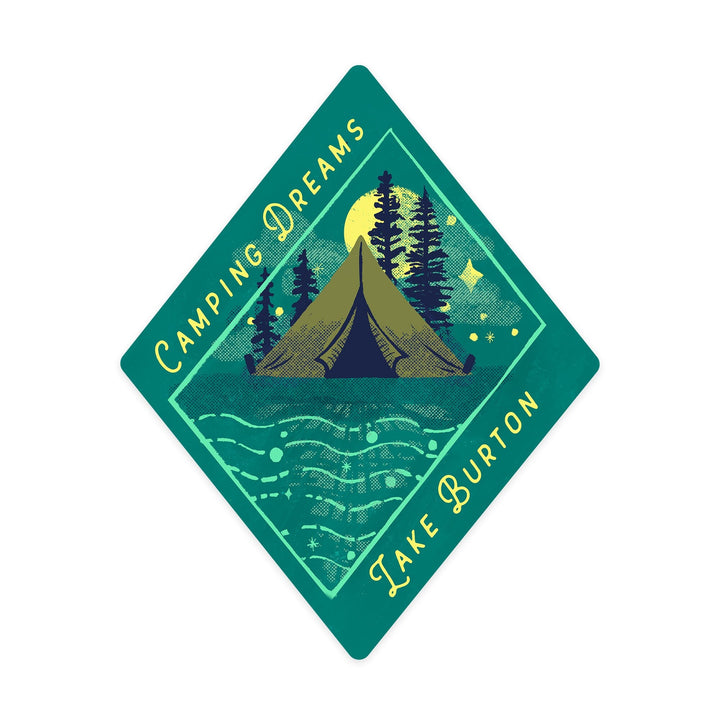 Lake Burton, Georgia, Lake Life Series, Camping Dreams, Contour, Vinyl Sticker - Lantern Press