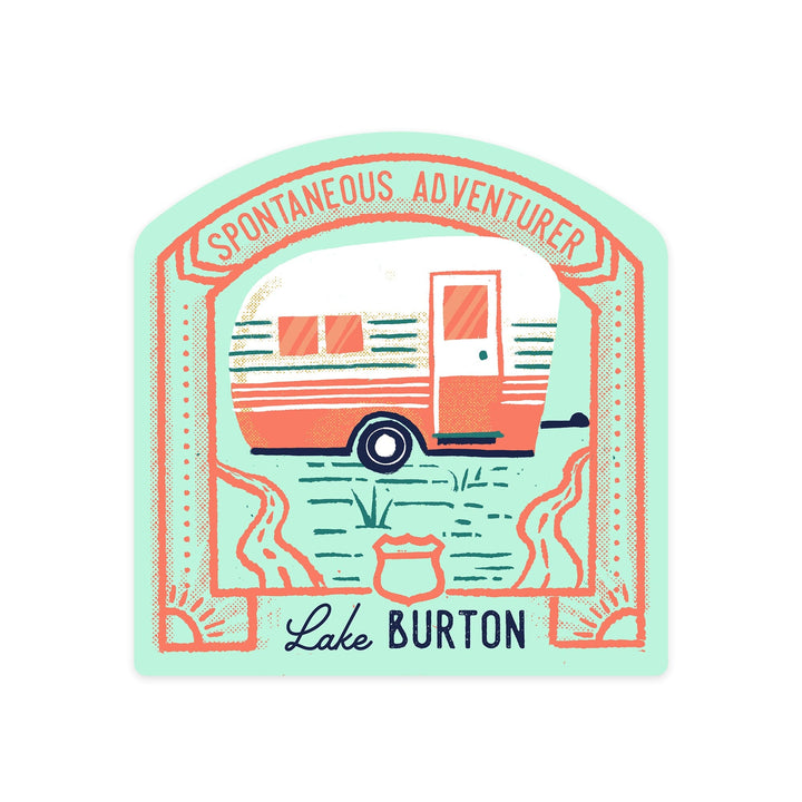 Lake Burton, Georgia, Lake Life Series, Spontaneous Adventurer, Contour, Vinyl Sticker - Lantern Press