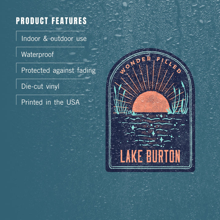 Lake Burton, Georgia, Lake Life Series, Wonder Filled, Contour, Vinyl Sticker - Lantern Press