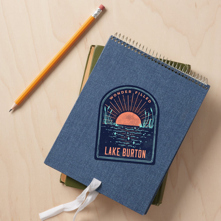 Lake Burton, Georgia, Lake Life Series, Wonder Filled, Contour, Vinyl Sticker - Lantern Press