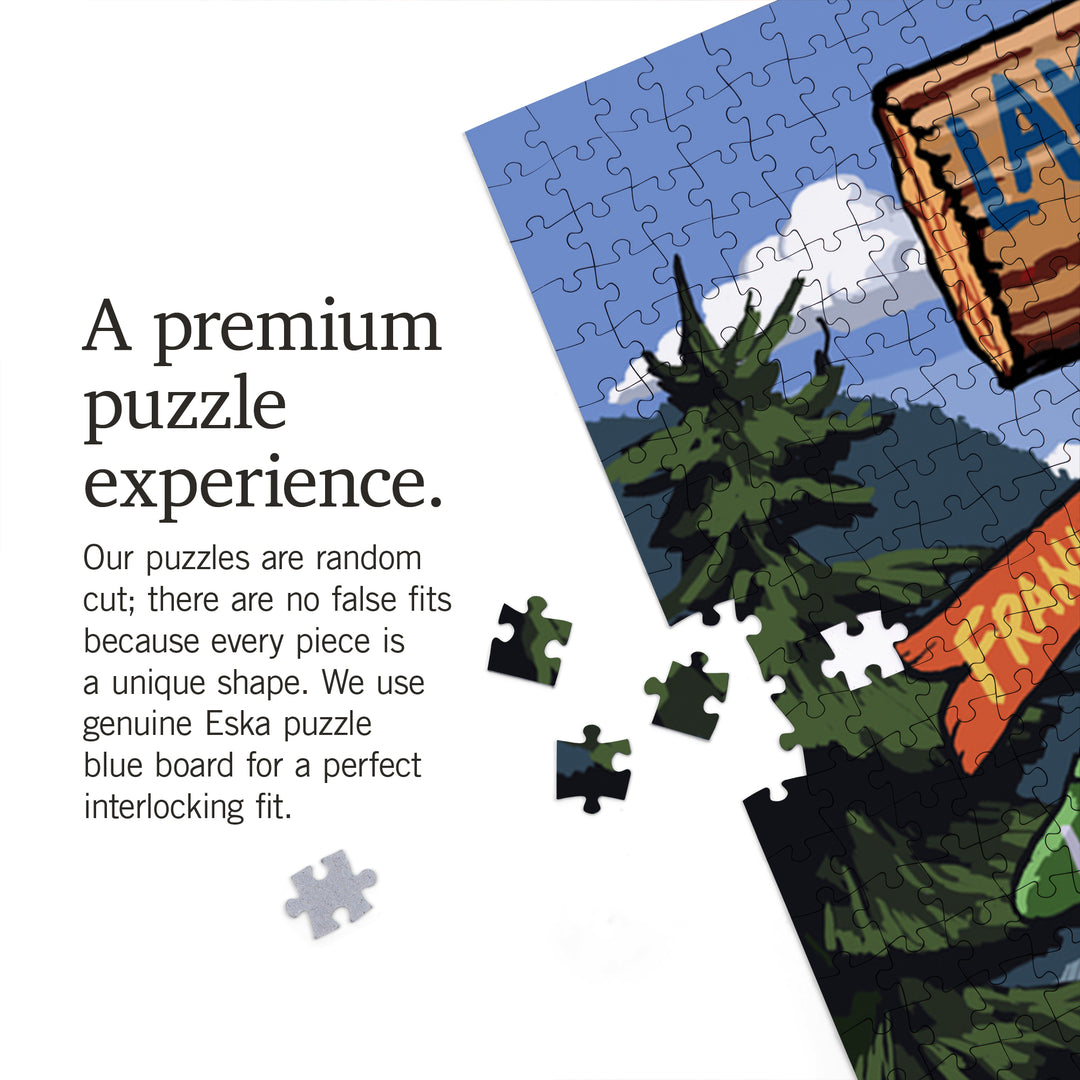 Lake Burton, Georgia, Sign Destinations, Jigsaw Puzzle Puzzle Lantern Press 