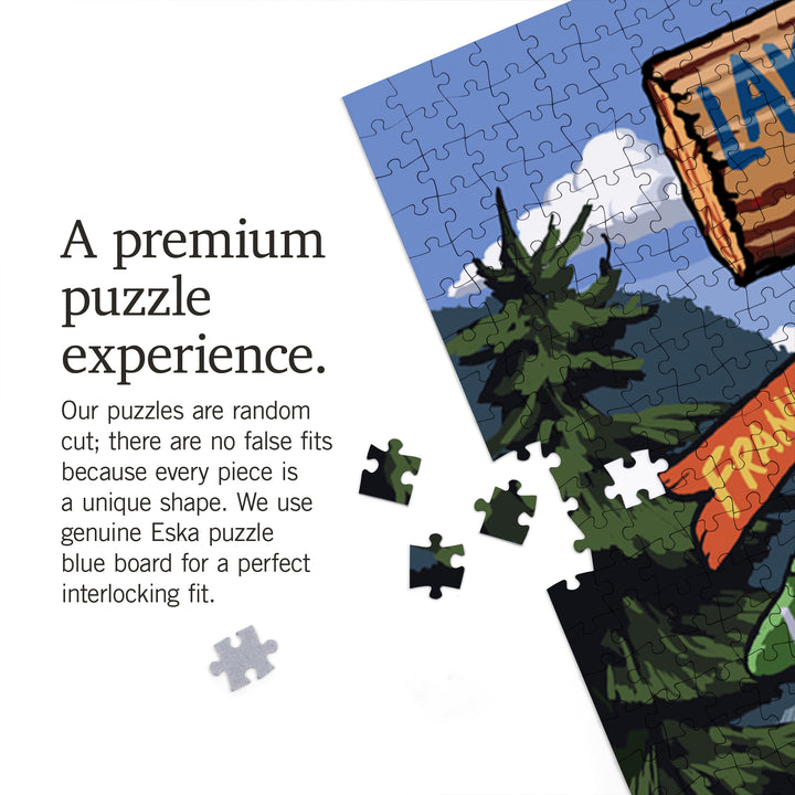 Lake Burton, Georgia, Sign Destinations, Jigsaw Puzzle Puzzle Lantern Press 