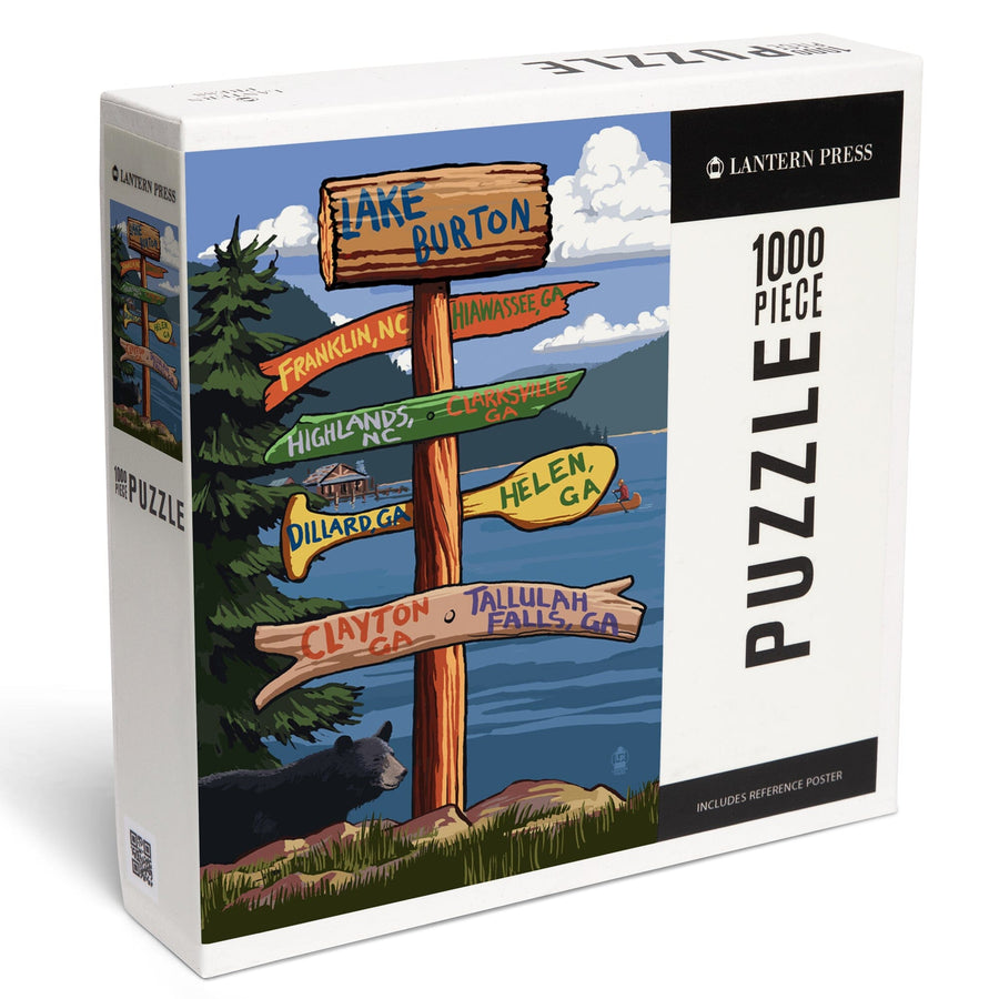 Lake Burton, Georgia, Sign Destinations, Jigsaw Puzzle Puzzle Lantern Press 