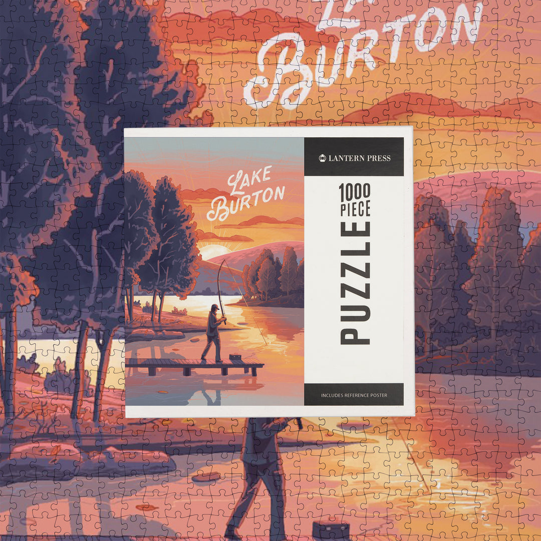Lake Burton, Georgia, This is Living, Fishing with Hills, Jigsaw Puzzle Puzzle Lantern Press 