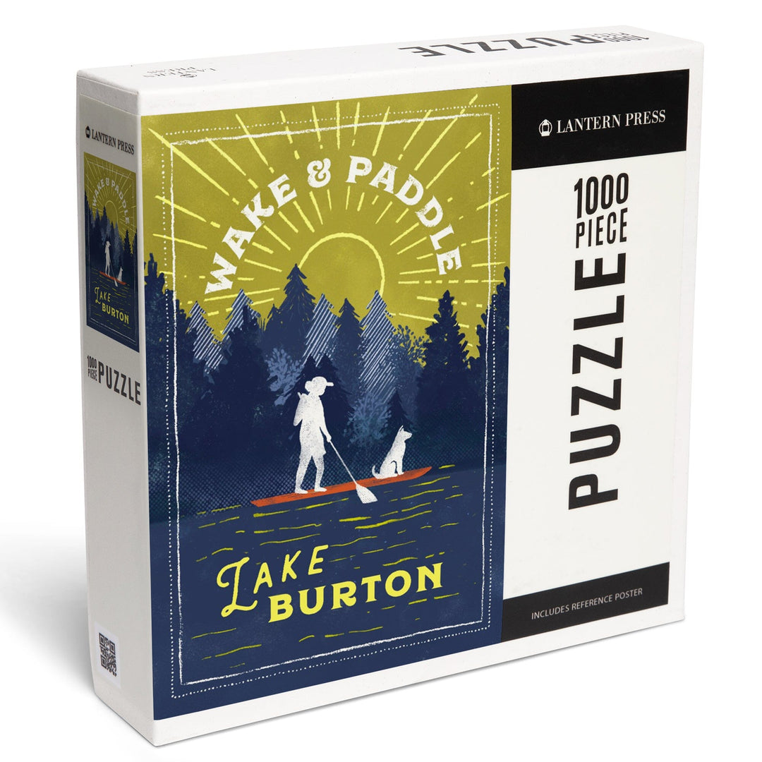 Lake Burton, Lake Life Series, Wake and Paddle, Landscape With Trees, Jigsaw Puzzle Puzzle Lantern Press 