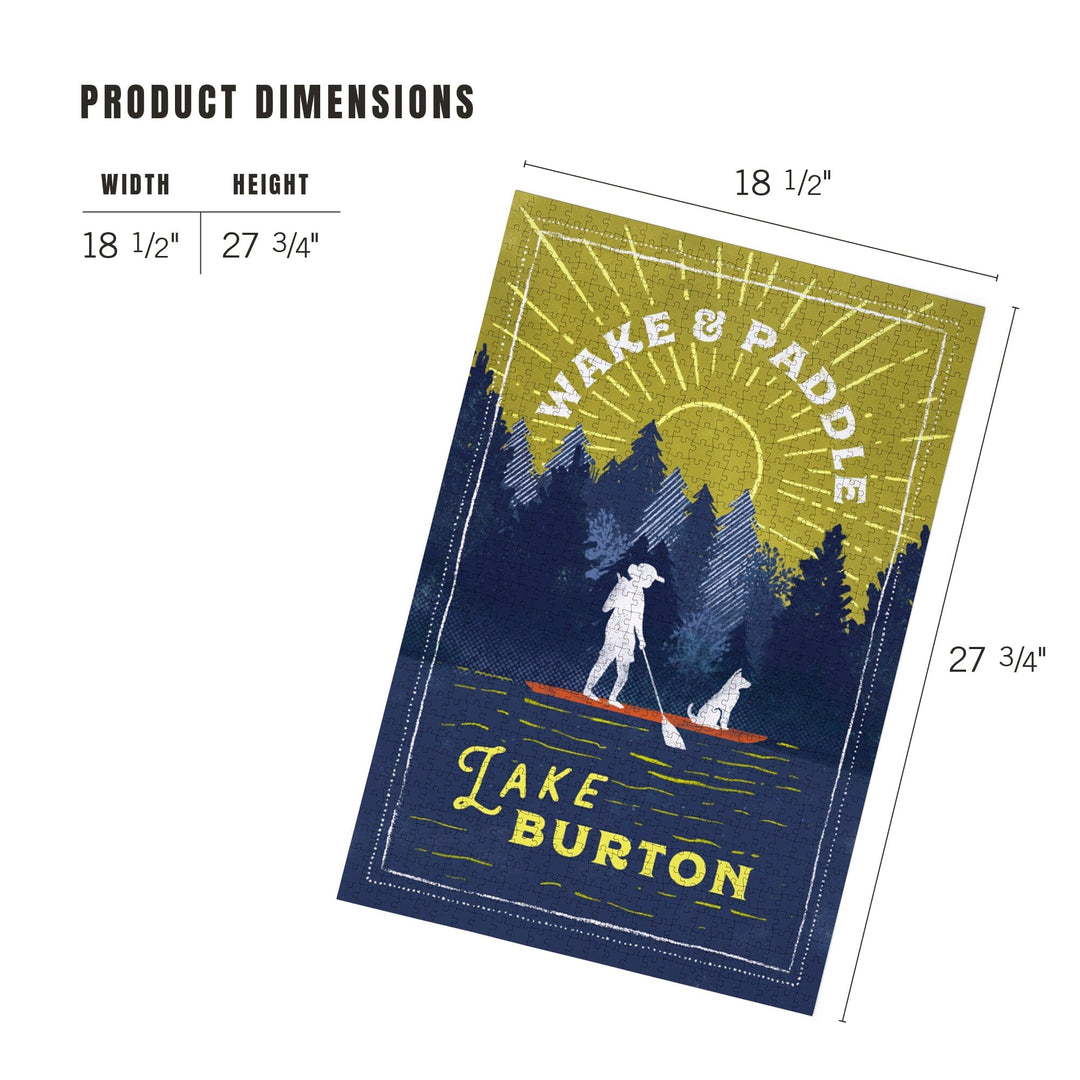 Lake Burton, Lake Life Series, Wake and Paddle, Landscape With Trees, Jigsaw Puzzle Puzzle Lantern Press 