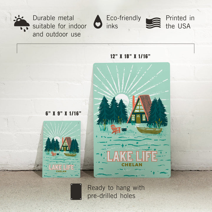 Lake Chelan, Washington, Lake Life Series, Lake Life, Metal Signs Metal Lantern Press 