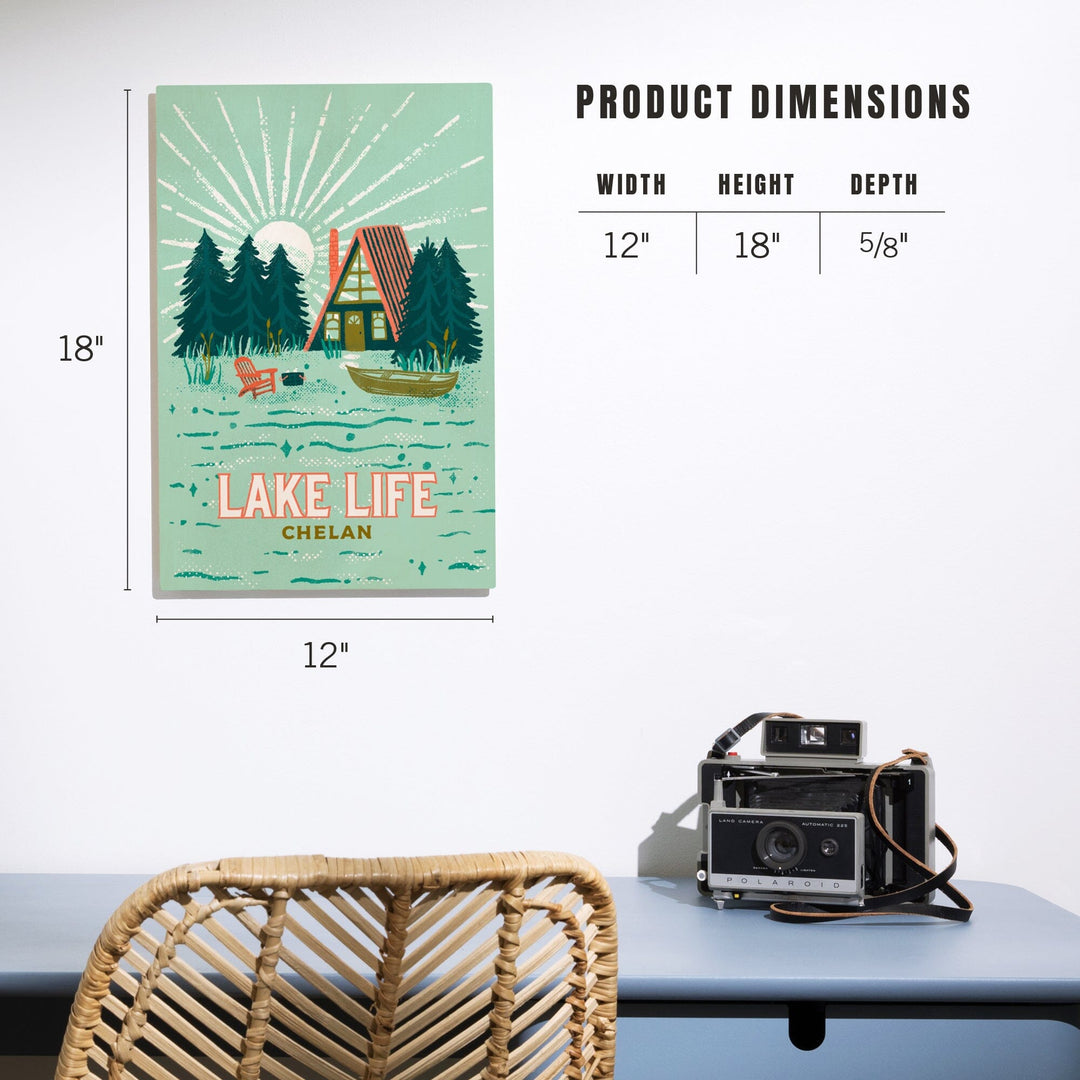 Lake Chelan, Washington, Lake Life Series, Lake Life, Wood Signs and Postcards Wood Lantern Press 