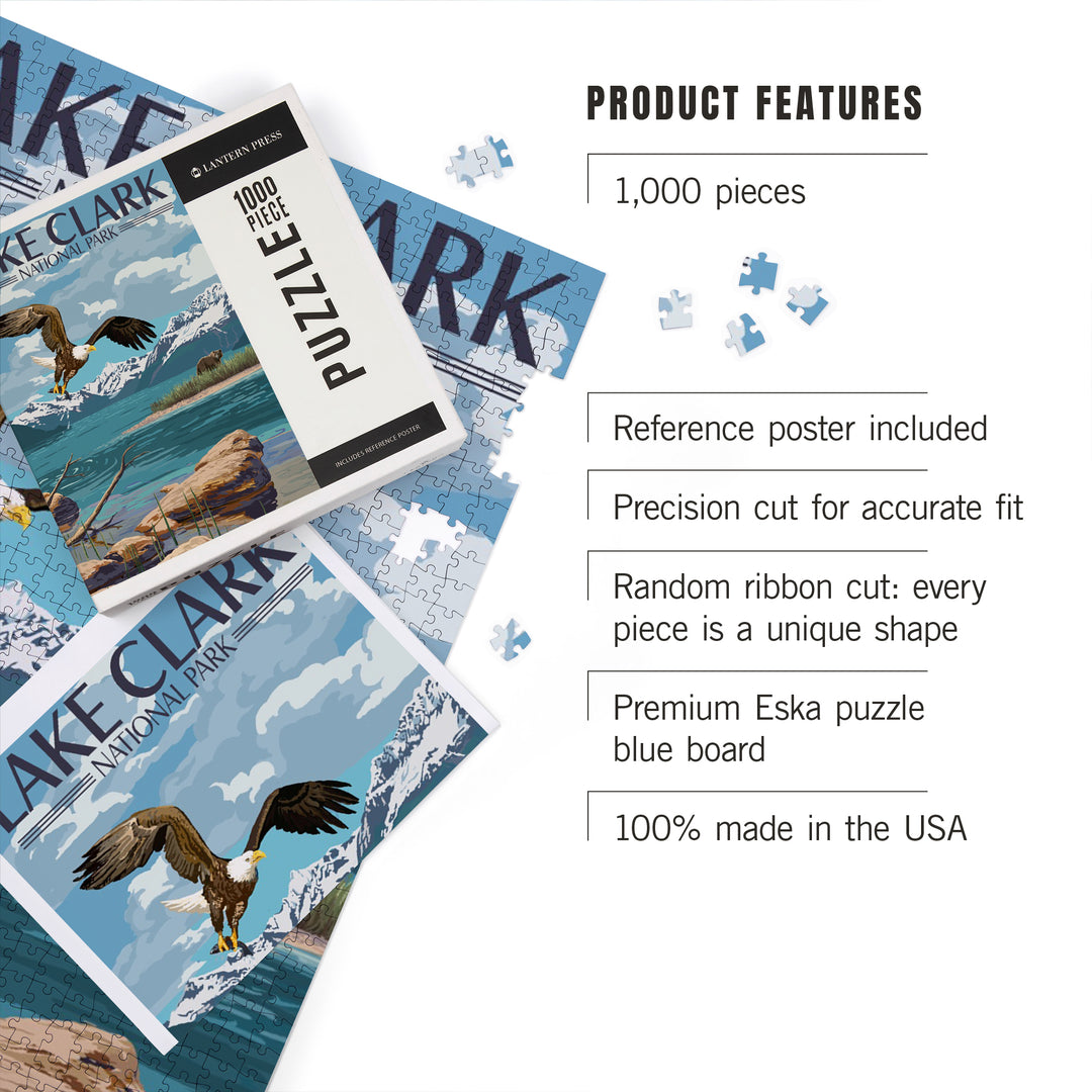 Lake Clark National Park, Alaska, Lake View, Jigsaw Puzzle Puzzle Lantern Press 