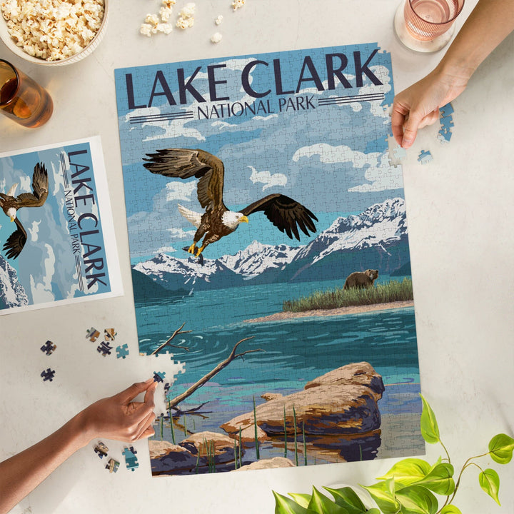 Lake Clark National Park, Alaska, Lake View, Jigsaw Puzzle Puzzle Lantern Press 