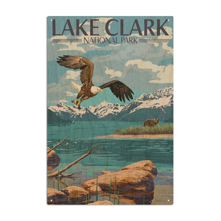 Lake Clark National Park, Alaska, Lake View, Lantern Press Artwork, Wood Signs and Postcards Wood Lantern Press 10 x 15 Wood Sign 