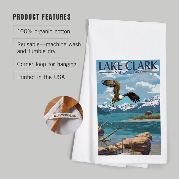 Lake Clark National Park, Alaska, Lake View, Organic Cotton Kitchen Tea Towels Kitchen Lantern Press 