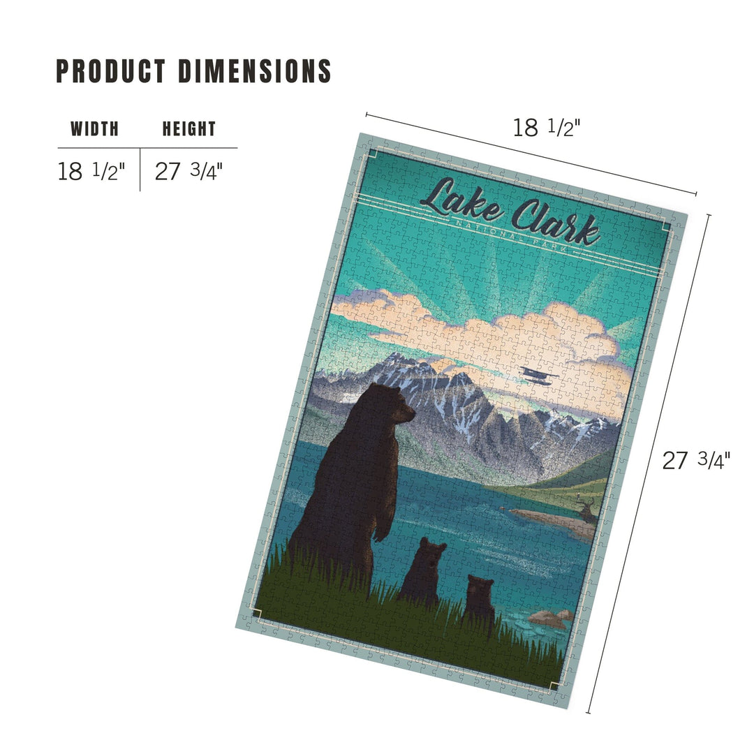 Lake Clark National Park, Alaska, Lithograph, Jigsaw Puzzle Puzzle Lantern Press 