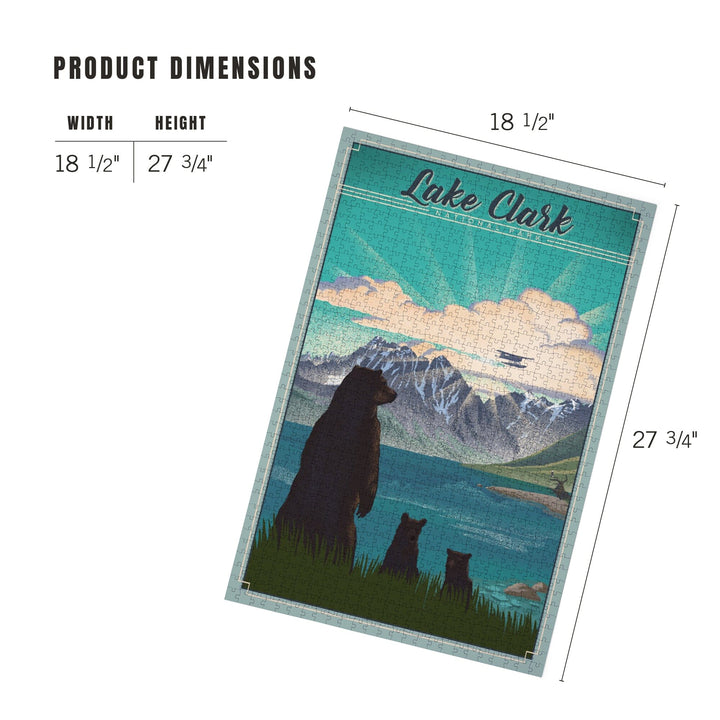 Lake Clark National Park, Alaska, Lithograph, Jigsaw Puzzle Puzzle Lantern Press 