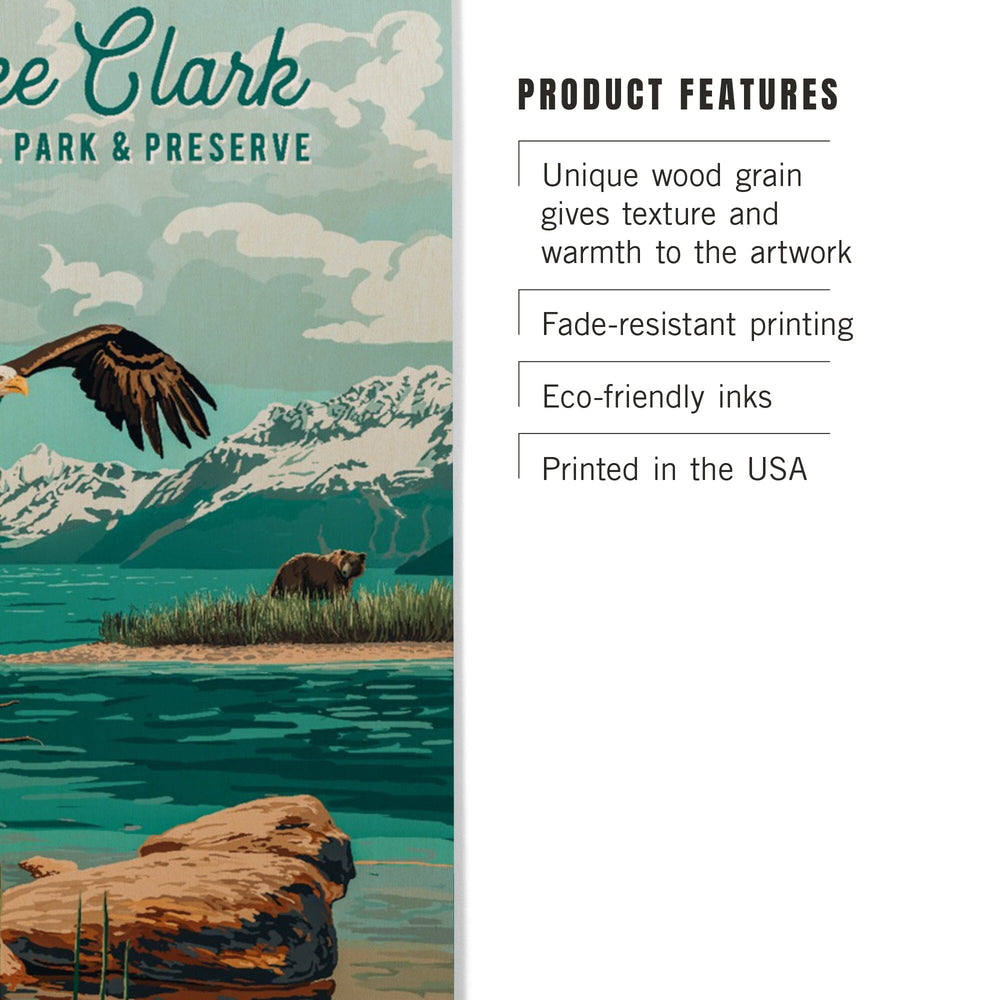 Lake Clark National Park, Alaska, Painterly National Park Series, Wood Signs and Postcards - Lantern Press