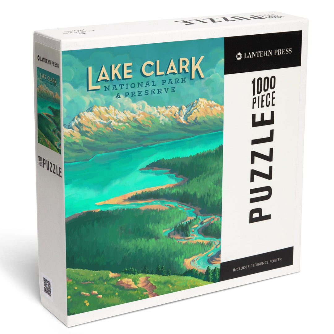 Lake Clark National Park and Preserve, Alaska, Oil Painting, Jigsaw Puzzle Puzzle Lantern Press 