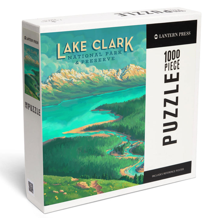 Lake Clark National Park and Preserve, Alaska, Oil Painting, Jigsaw Puzzle Puzzle Lantern Press 