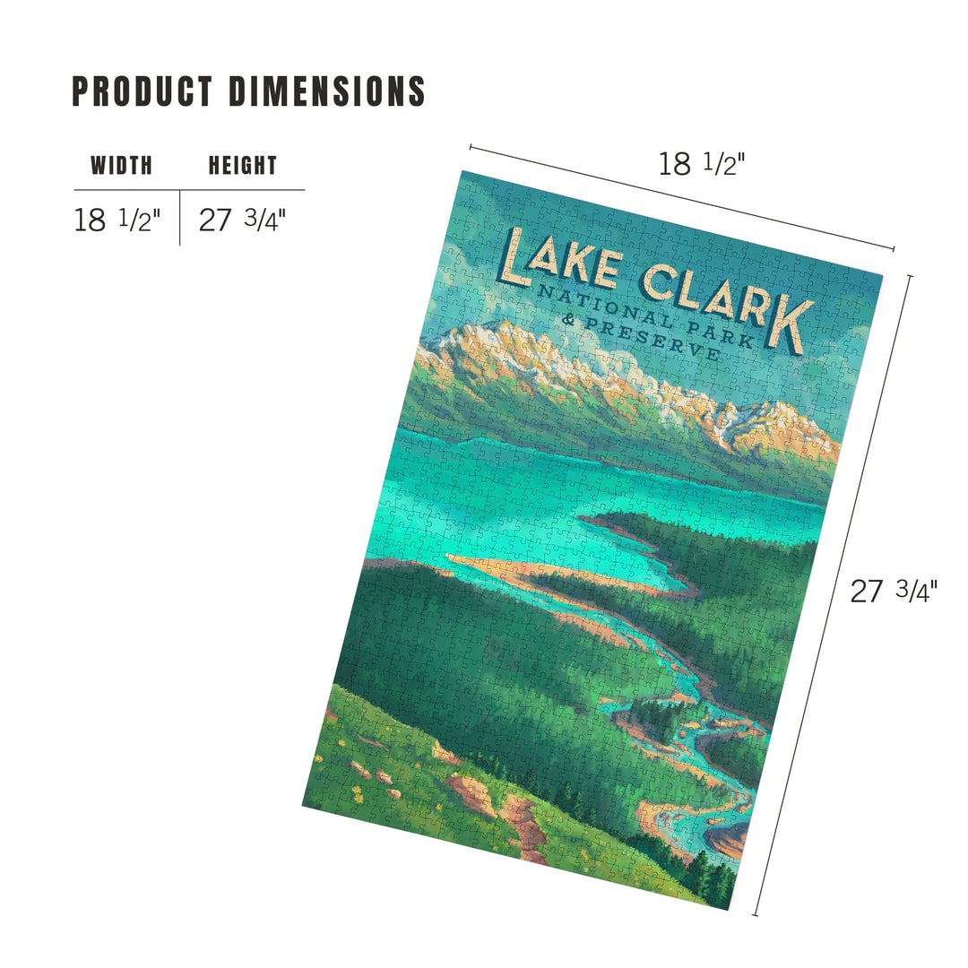 Lake Clark National Park and Preserve, Alaska, Oil Painting, Jigsaw Puzzle Puzzle Lantern Press 