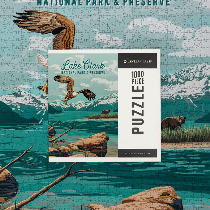 Lake Clark National Park and Preserve, Alaska, Painterly National Park Series, Jigsaw Puzzle - Lantern Press