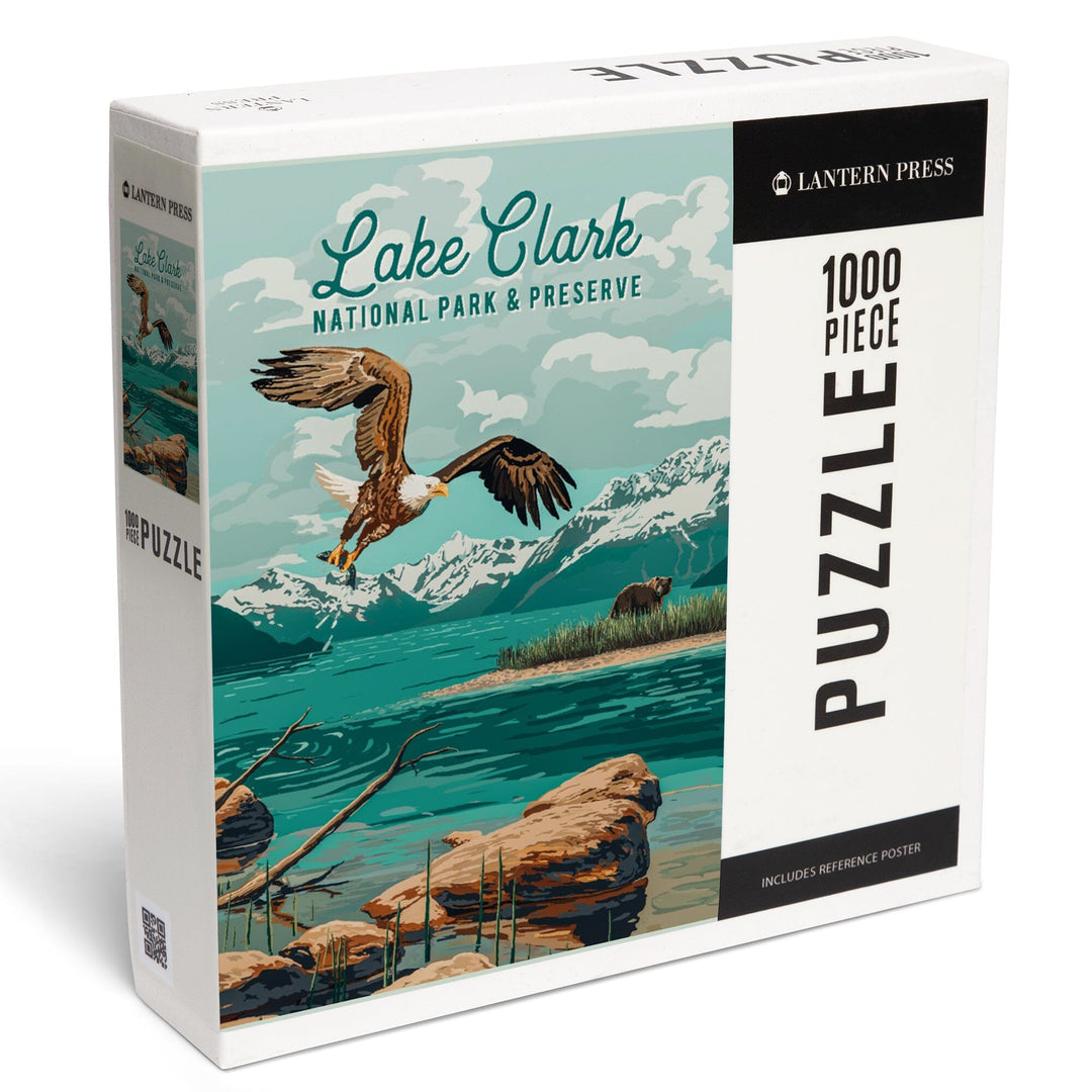 Lake Clark National Park and Preserve, Alaska, Painterly National Park Series, Jigsaw Puzzle Puzzle Lantern Press 