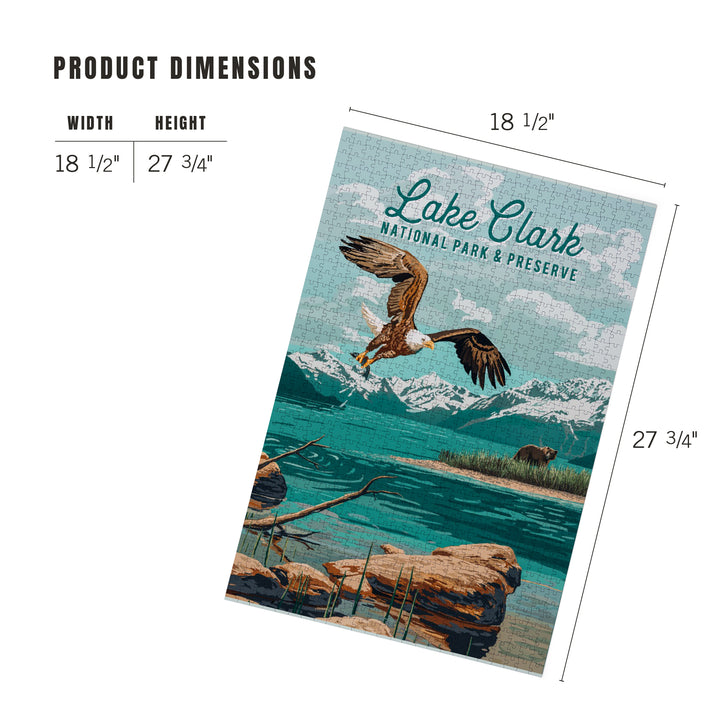 Lake Clark National Park and Preserve, Alaska, Painterly National Park Series, Jigsaw Puzzle Puzzle Lantern Press 