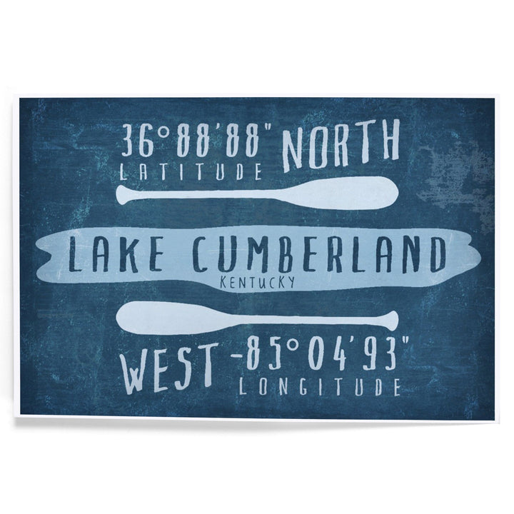 Lake Cumberland, Kentucky, Lake Essentials, Latitude and Longitude, Art & Giclee Prints Art Lantern Press 
