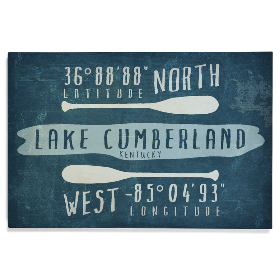 Lake Cumberland, Kentucky, Lake Essentials, Latitude & Longitude, Lantern Press Artwork, Wood Signs and Postcards Wood Lantern Press 