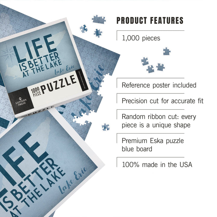 Lake Erie, United States, Lake Essentials, Life is Better at the Lake, Jigsaw Puzzle Puzzle Lantern Press 