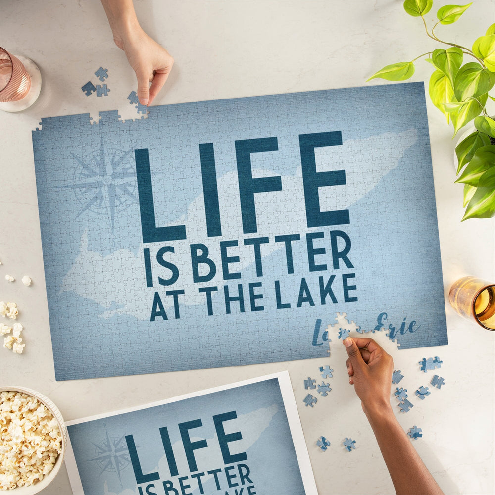 Lake Erie, United States, Lake Essentials, Life is Better at the Lake, Jigsaw Puzzle Puzzle Lantern Press 