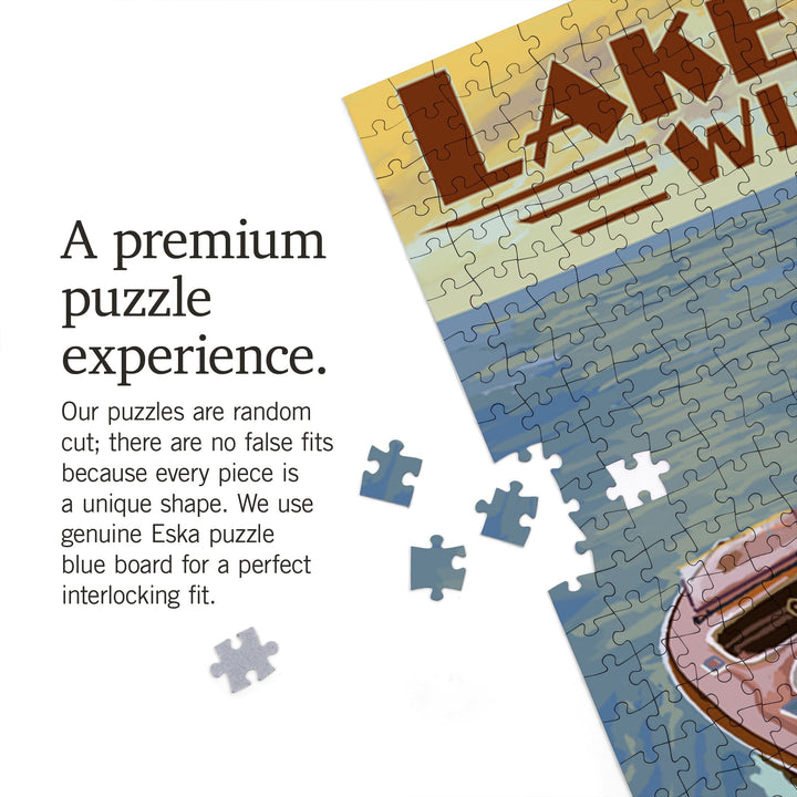 Lake Geneva, Wisconsin, Wooden Boat, Jigsaw Puzzle Puzzle Lantern Press 