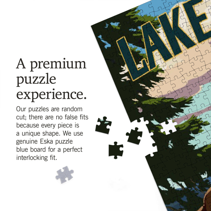 Lake George, New York, Lake and Adirondack Chair, Simply Said, Jigsaw Puzzle Puzzle Lantern Press 