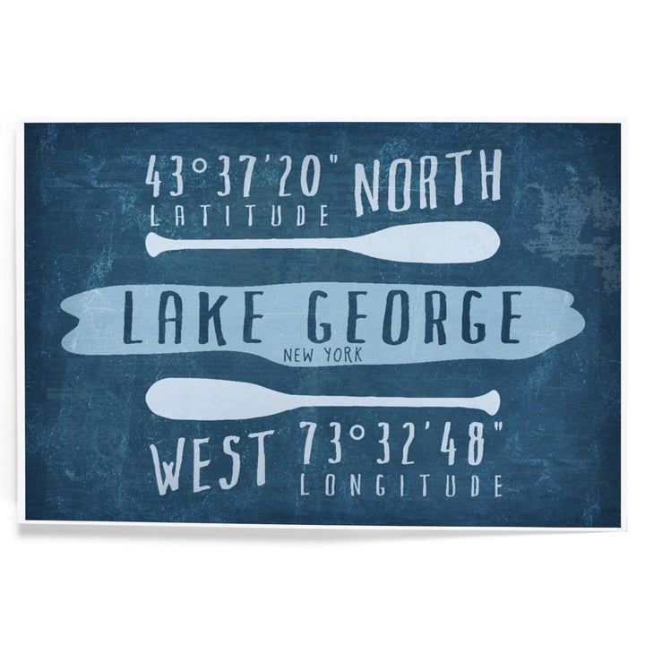 Lake George, New York, Lake Essentials, Latitude and Longitude, Art & Giclee Prints Art Lantern Press 